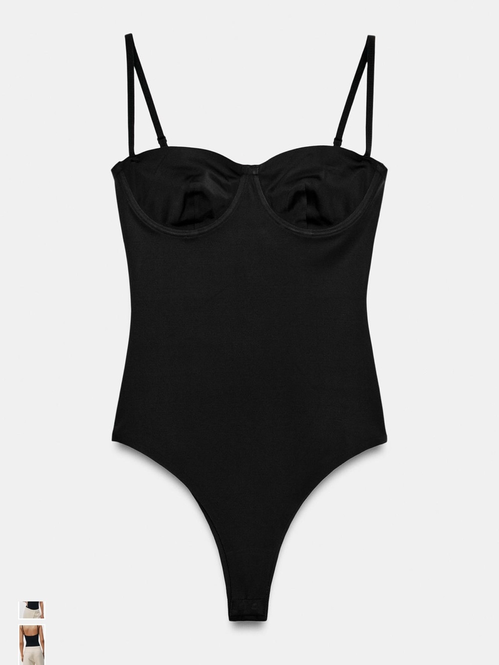 Zara Black Underwire Strappy Bodysuit